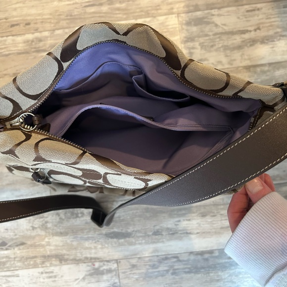 COACH Signature C Monogram Crossbody Brown & Tan Shoulder Bag - Picture 8 of 13